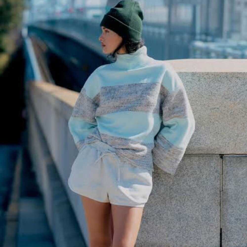 Anthropologie Daily Practice Mint‎ Long-Sleeve Poncho Sweater Size S NWT